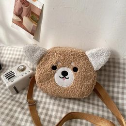 Waist Bags Lamb Wool Small Bag Female 2024 Autumn And Winter Trendy Student Plush Shoulder Cartoon Cute Girl Messenger