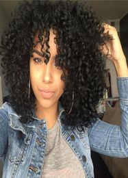 Short Afro Kinky Curly Wig Mixed Brown and Blonde Color High Temperature Fiber Synthetic Wigs jf00359377950