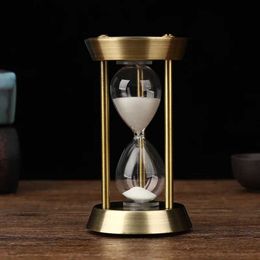 Decorative Objects Figurines 3510 Minute Retro Metal Handicraft Hourglass Pendulum Home Office Desktop Arrangement Ornament Sand Timer Sandglass Decoration T24