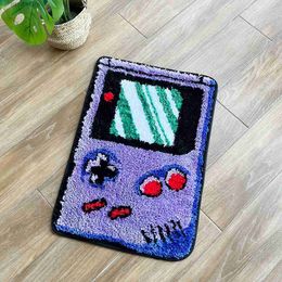 Carpet Purple Games Console Tufted Rug Funny Childhood Memories Rug Cute Flocking Carpet Floor Pad Anti Slip Doormat Aesthetic Home Pad T240219