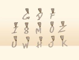 Gold Silver AZ Letters Pendant Necklaces Whos Initial Micro Letter Charm for Men Women with 24inch Rope chain1587775