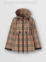 Women's Jackets French counter 24-year-old ladies plaid casual style hoodie long-sleeved thin coat, double-sided wearing drawstring belt hat jacket women HK2A