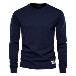 Spring men T Shirt Fashion Oneck Long Sleeved Cotton Mens Tshirts High Quality Man Tshirt 12 Color 240129