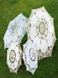 New arrivals bridal wedding parasols White lace umbrellas Chinese handcraft umbrella Diameter 45cm 29cm whole8556542