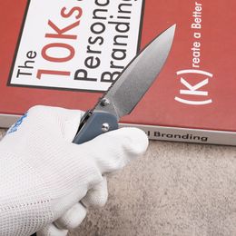 New A0221 Folding Knife AUS10 Satin Drop Point Blade CNC G10 + Stainless Steel Sheet Handle Ball Bearing EDC Pocket Knives