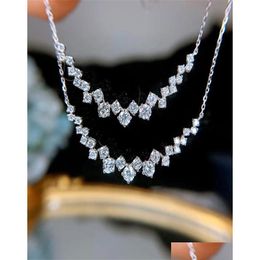 Pendant Necklaces Choucong Victoria New Arrival Luxury Jewellery 925 Sterling Sier Round Cut White Cz Diamond Gemstones Promise Clavicle Dhlo3