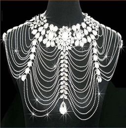 Body Jewerly Diamond Crystal Rhinestone Tassel Shoulder Chain Shawl Wrap Cape Bride Weddingm Cheap Bridal Wraps2013872