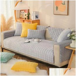 Chair Covers Ers Winter P Thickened Nordic Minimalist Anti Slip Sofa Mat Fl Erage Er Drop Delivery Home Garden Textiles Sash Homefavor Dhlbl