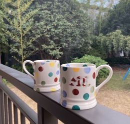 Top Mug Couple's Cups Polka Dot Ceramic Water Cup Coffee Cup Wedding Gift Cups
