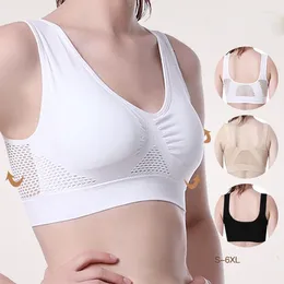 Yoga Outfit S-6XL Large Size Women's Comfortable Al Bra Hollow Mesh Breathable Underwear Shockproof Sports Support Fitness 2024