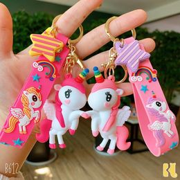 FashionUnicorn Pony Cartoon Keychain Cute Doll Schoolbag Pendant Car Ring Pendant Gift9430121