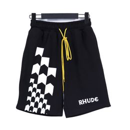 2024 RHUDE Men Breathable Beach Shorts Men Women Casual Mesh Track Breathable Oversize Rhude Shorts Waist Drawstring Shorts free shipping for black shorts US S-XL