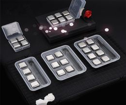 Stainless Steel Whisky Stones KTV Bar Tools Ice Cubes Metal Glacier Cooler Stone WhiskeyRocks 8pc icecube 1pcs clip FF311176707