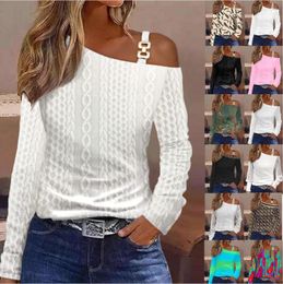 Women's Blouses Women Fashion Long Sleeve Blouse Off Shoulder Sexy Shirts For Autumn Loose Pullover Elegant Sequined Tops