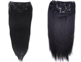 Quality 180g 18quot 20quot 22quot clip in hair extensions Indian Remy human hair natural black straight clipin Hair9469423