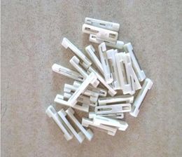 1000 pcs pure white plastic bar safety pin ID badge crafting back suit for brooch DIY Craft8910518