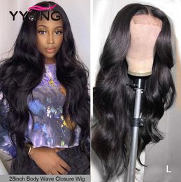 zui 32Inch 4x4 5x5 Lace Closure Wigs With Baby Hair Indian Body wave Remy Long Human Hair Lace Wig For Black Women Pre Plucked 1209599963