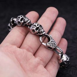 Punk White Gold Skull for Men Boys Bracelet Fashion Charm Jewellery