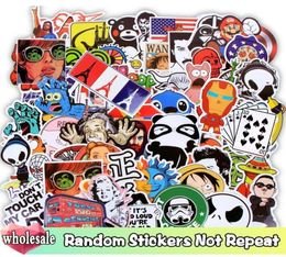 Whole Random Stickers 1000500300 PcsLot JDM Cartoon Graffiti Mixed Sticker Not Repeat for Skateboard Luggage Guitar Toy LJ27603385