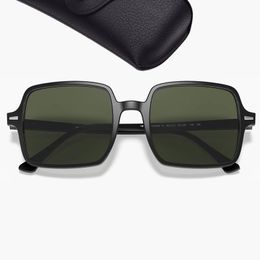 Luxury Eyeglass Square Sunglasses Men Women Acetate Frame Top Quality Oversize Real Glass Lenses Sun Glasses with Leather Box Gafas De Sol