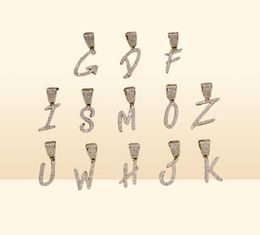 Gold Silver AZ Letters Pendant Necklaces Whos Initial Micro Letter Charm for Men Women with 24inch Rope chain8995000