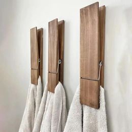 Hangers Clothespin Bathroom Towel Holder Wooden Giant Clip Wall Mounted Rural Style Large Hook