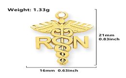 2021 Medical Symbol Registered Nurse whole charm Hand Stamped Jewelry Nursing School Graduate Gift diy pendants7896168