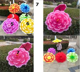 70cm Retro Chinese Peony Flower Umbrella Favours Props Dance Performance Props Wedding Pograph Fancy Dress 80cm 90cm 100cm 110cm3665911