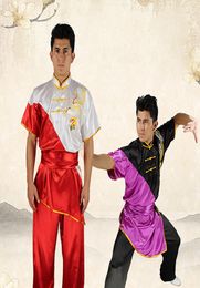 Tai chi Uniform Cotton Double Colours High Quality Wushu Kung fu Clothing Kids Adults Short Sleeve Martial arts Wing Chun Suit5212636