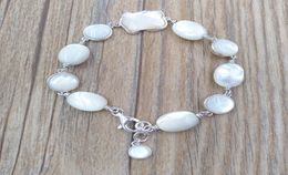 New Colour Bracelet With MotherOfPearl Authentic 925 Sterling Silver bracelets Silver Fits European bear Jewellery Style Gift Andy 7622101