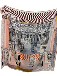 2024 Luxury Designer Square Print Silk Scarf for Women Paris Design Shawls Foulare Echarpe En Soie Large Twill h Headband New Double Sided Colour Grand Theatre Animal
