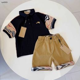 Fashion kids Tracksuits designer Baby summer Short sleeved suit Size 100-140 lapel POLO shirt and khaki shorts Jan20