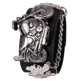 Wristwatches Punk Wrist Watch Series Rock Chain Motorcycle Stereo Pattern Men And Women Personality Hip Hop Bracelet Cuff Gothic