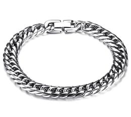 Silver Bracelets Mens Stainless Steel Chain On Hand For Man Charm Cuban Link Accessories Gifts Men PunkLink1755633
