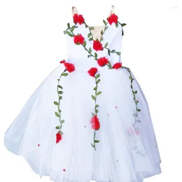 Stage Wear 2024 Children And Women Professional Ballet Skirt Girl White Flower Tutu Swan Lake Dancer Costume Dance Dress