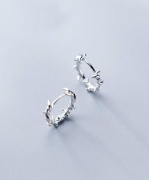 MloveAcc Pure 925 Sterling Silver Hoop Earring Barbed Wire S925 Earrings Gift for Women Girl Teen Jewelry B11738081