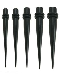 Flesh tunnel P15 mix 9 size 100pcs black piercing sprial solid ear taper ear expander5213488