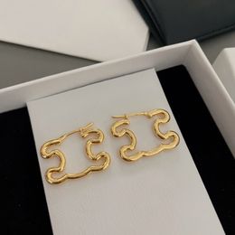 2024 Luxury quality drop earring irregular shape in 18k gold plated have stamp PS3949A