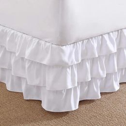 Bed Skirt Solid White Ruffled King Bedskirt Colchas Para Cama Bedspread