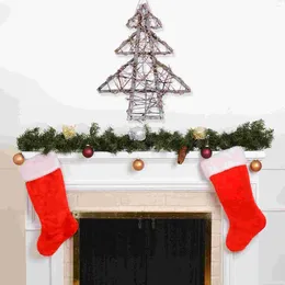 Decorative Flowers Christmas Wreath Rattan Ring Tree Shaped Frame Garland Decoration Flower Arrangement