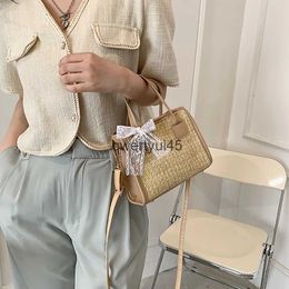 Shoulder Bags Beac Straw Soulder Bag Summer Lace Splicing and-Woven Crossbody Tote andbags Purse Travel for WomenH24219