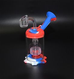 Portable 6 inch Hookah Water Pipe Bong Unbreakable Silicone Dab Oil Rig Concentrate Smoking Pipe with 5ml Wax Container and Titani5052952