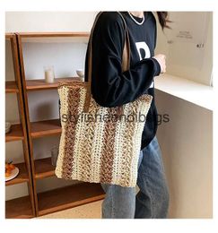 Shoulder Bags 2022 New Women Patchwork Handbags Straw Beach Holiday Bags Large Size Travel Totes Handmade Shoulder Bags Drop ShippingH24219