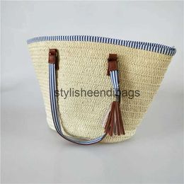 Totes 2023 New Women Handmade Straw Shoulder Bags Large Szie Handbags Totes Casual Holiday Beach Bags 3 Colours Drop ShippingH24219