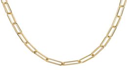 Stainls Steel Round Flat Rectangle Chain Link Choker Necklace Women 18k Gold Plated Paper Clip Paperclip Link Chain Necklac5091479
