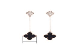 New Products Ladies Fashion Fashion Pendants Fourleaf Clover Earrings Alloy Exquisite Ear Jewelry Accessories Gift Party3583423