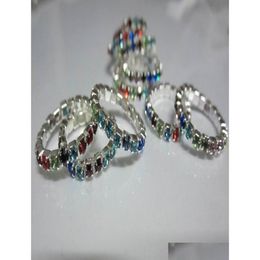 Toe Rings Rhinestone Ring 12Colors Stones Mixed Blingbling Foot Jewelry4328392 Drop Delivery Jewellery Body Dh6Gi