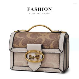 Evening Bags Luxury Fashion Brand Retro Patterned Contrasting Metal Handle Bag With A High-end Feel Niche Single Shoulder Crossbody