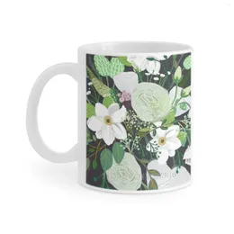 Mugs Floral Forest White Mug Coffee Cup Milk Tea Cups Gift For Friends Flower Blossom Nature