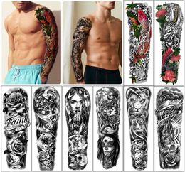Metershine 46 Sheets Full and Half Arm Waterproof Temporary Fake Tattoo Stickers of Unique Imagery or Totem Express Body Art for M5756864